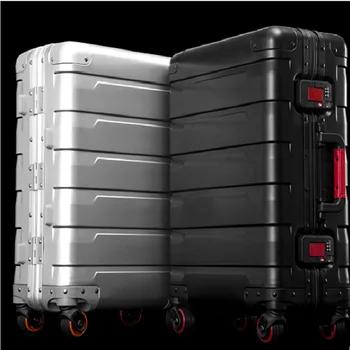 Kiváló Minőségű 100% - Os Alumínium Bőrönd Utazási Egyetemes Kerék Erős Trolibusz Esetében 20