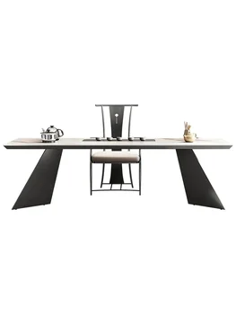 Olasz minimalista lappal iroda, modern, egyszerű high-end fény luxus tea asztal, szék kombináció