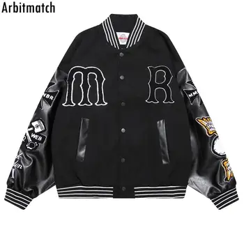 Hímzés Levelet Kabát Férfi Női Téli Amerikai Baseball Dzseki Hip-Hop Kabát Túlméretezett Alkalmi Laza Trend Baseball Egységes