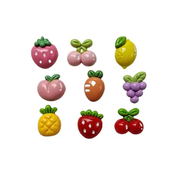 Gyanta Gyümölcs Sorozat Aranyos Mini Eper, Citrom, Cseresznye, Lapos Vissza Scrapbooking DIY Ékszerek Kézműves Dekorációs Kiegészítők
