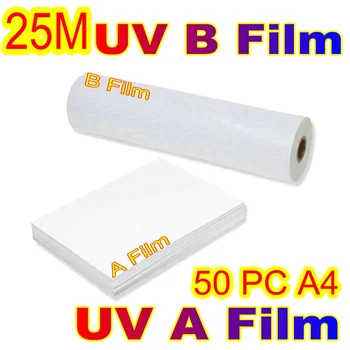UV-E AB Film Ívelt Öntapadós Matrica Vízálló Transzfer oda SZEX Film idő 6090 4060 A3 A4-es UV Nyomtató LOGÓ L1800 L805 Uv Film