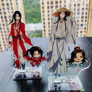 Anime Tian Guan Ci Fu 16CM Akril Asztali Kiegészítők Xielian Hua Cheng Alakok állnak Modell Lemez a Rajongók Ajándék Kulcstartó Aranyos