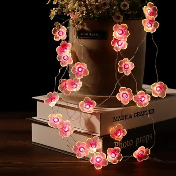LED cseresznyevirág fényfüzér Kültéri Udvar lámpa String Hálószoba Rózsaszín Dekoratív Kis Színes Világítás