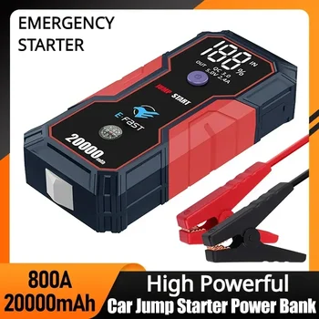 Autó Ugrik Starter Portable Power Bank 20000mAh 12v Autóipari Akkumulátor Töltő Emlékeztető Autó Sürgősségi Kezdeni Kompresszor
