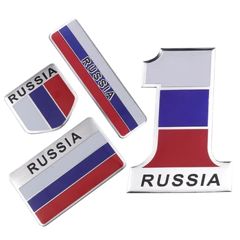 3D Alumínium Oroszország Zászló, autó matrica tartozékok matricák chevrolet skoda a honda Renault Opel Hyundai Auto tartozékok
