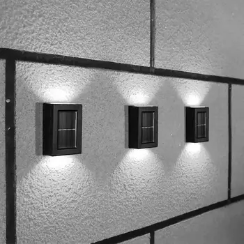 2db Felfelé vagy Lefelé Világító LED-es Napelemes Fali Lámpák Kültéri Vízálló Napfény Powered Külső Fal Dekorációs Lámpa, Fény Utca