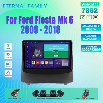 Auto-Multimédia Android Ford Fiesta Mk 6 2009 - 2018 Fej Egység 7862 NEM 2Din Videó Carplay Navigációs Multimédia Képernyő Stere