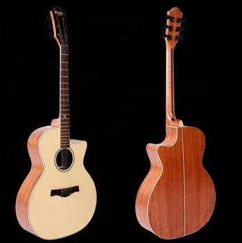 Geake G-201A 40 hüvelyk kézzel készített top, tömör lucfenyő akusztikus gitár