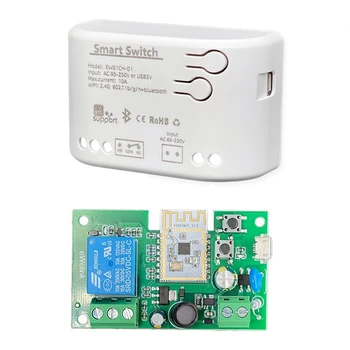 1 DB Smart Wifi Motor Kapcsoló Modul Wifi+Bluetooth 1KRÓN Távirányító Relé Ewelink Alexa, a Google Haza Műanyag AC 85-250V