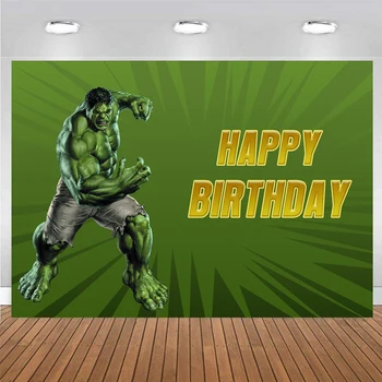 Photobooth Hulk Hátteret, Szülinapi Parti Dekoráció Zászló Bosszúállók Szuper Hős Zöld Óriás Ábra Egyéni Évforduló Háttér