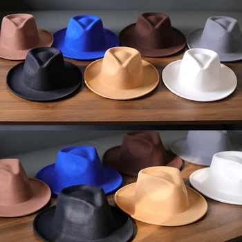 sombrero hombre fedora rövid karimájú kalapot, érezte, kalap, kis mandzsetta férfi kalap retro jazz kalap gorras para gyerekek