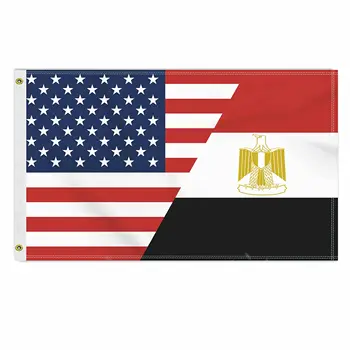 Flagnshow 100% Poliészter USA Eygpt Zászló