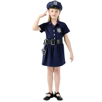 A Lányok Rendőrség Jelmezek Gyermek Rendőrség Játék Ajándék Halloween Cosplay Kék Gombot A Női Rendőrség Ruhák