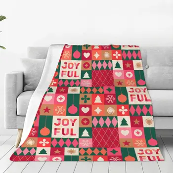 Karácsonyi Ikonok Elemek Geometriai Flanel Takarók Textil Dekoráció Puha Dobja Takaró Kanapé, Kanapé, Ágynemű Dob