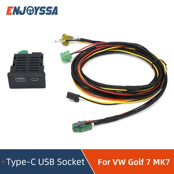VW Golf 7 MK7 c-Típusú USB-s Vezeték nélküli Média Carplay Telepíteni Csatlakozó Aljzat Kapcsoló Gomb