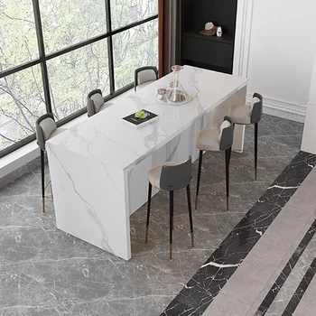 Fehér Recepció, Bár Táblázat Négyzetméter Ipari, Minimalista Koktél Bár Étkező Asztal Luxus Modern Mesa Olyan Nappali Bútorok