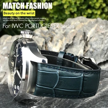 20mm 21mm 22mm Marhabőr Watchband az IWC Big Pilot Órák Portofino Portugieser Valódi Bőr óraszíj Karkötő Karkötő