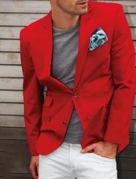 Piros Kabát, Fehér Nadrág Legújabb Kabát, Nadrág Design, Egyedi Divat, Férfi Öltönyök Király Csinos Blézer Szmoking(Kabát+Nadrág+Zsebkendő)