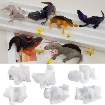 3D dinoszaurusz baba mászik testtartás szilikon penész, epoxi-gyanta, amely felhasználható a dekoratív DIY kézműves