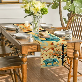 Olaj festmény Elefánt táblázat zászló rajzfilm absztrakt fox Levél asztali Futó Haza konyha Nappali Holiday party asztal dekoráció