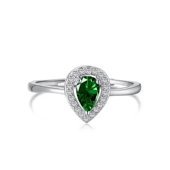 925 Sterling Ezüst Gyűrű Női Körte Alakú Színes Cirkon Fény Luxus, Gyönyörű Élő Gyűrű Ékszer