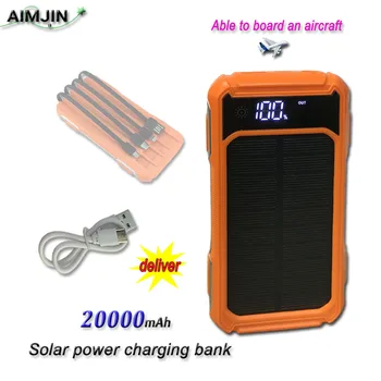 A Portable Solar Power Bank 20000mAh Külső Akkumulátor Töltő LED Minden Okostelefonok