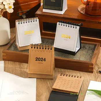 2024 Mini asztali Naptár Hónap Referances a 07/2023, hogy 12/2024 Álló asztali Naptár Tervező Irodai Iskola Íróasztal