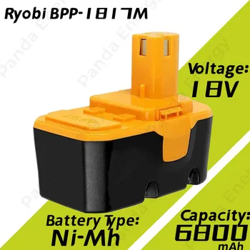 Verbeterde 18V by egy 6800mah Ni-Mh Vervangende Batterij Voor Ryobi 18V Batterij Een + Compatibel Találkoztam P100 p101-es ABP1801 ABP1803 BPP1820