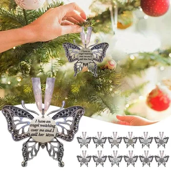 Angyal Pillangó Medál Emlékmű Karácsonyi Ajándék Fa Dekoráció Anya Apa A Szívem A Mennyben Karácsonyi Megemlékezés Dekoráció