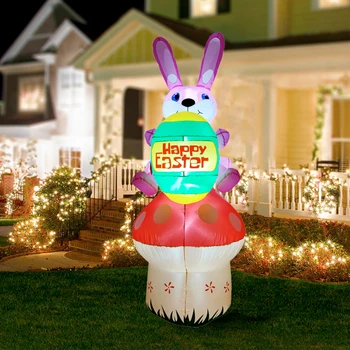 Rózsaszín Húsvéti Dekoráció az Otthoni Aranyos Nyuszi, Felfújható Baba Modell LED Kültéri Beltéri Dekoráció Húsvéti Ajándék