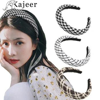 Kajeer Divat Ősz, majd a Tél Kockás Új Széles Karimájú Haj Karika koreai Haj Kiegészítők Designer Fejpánt Női Hajgumit