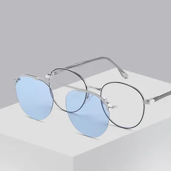Divat Márka, Design Férfiak Nők Mágnes Napszemüveg Polarizált Klip Nap Szemüveg Kerek Optikai Rövidlátás Látvány Szemüveg Keretek