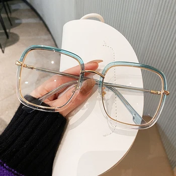 Új Divat Fém Szögletes Szemüveg Keret Nők Márka Tervezője Túlméretezett Sokszög Szemüveg Keretek, A Férfiak Optikai Szemüveg