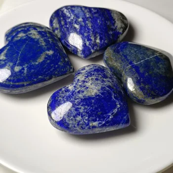 4-5cm 1db Természetes Lapis Lazuli Szív Alakú Quartz Crystal Kézzel polírozott, Reiki kezelés, Gyógyító Dekoráció