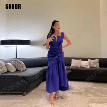 SONDR Vintage Kék Estélyi Ruhák Hableány Ujjatlan bokáig érő Abendkleider Dubai Elegáns estélyi Ruhát A Nők 2023