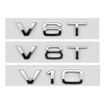 3d ABS Autó Leveleket V10 V8T V6T Logó Autó Lökhárító Oldalsó Embléma Jelvény Matrica Audi A6 C7 S4 A4 B7 SQ7 R8 S6 S8 Matrica Tartozékok