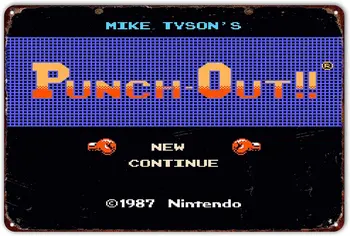 Fali Dekor Üzlet, Gazdaság Borospince, Kávézó Otthon Fém Jelek Vintage Mike Tyson ' s Punch-Ki a Start Képernyő, Adóazonosító Jele,