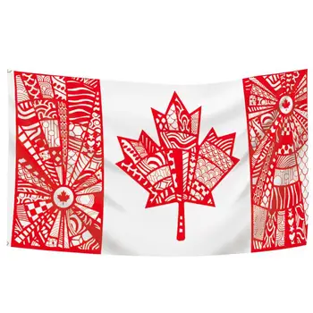 Kanada Őshonos Zászló Nagy 35x59 Méter Poliészter Szövet Kanadai Zászló 35x59 Hüvelyk Kétoldalas Poliészter Lobogó Zászlókat A Teraszon
