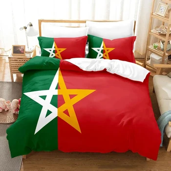 3D-s Nyomtatási Marokkói Zászló ágyneműgarnitúra Fiúk Lányok Twin Királynő Méret paplanhuzat Párnahuzat Ágy Gyerek, Felnőtt Divat Otthon Textileextile