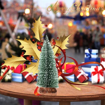 Mesterséges Hó Hó Kúp Fák Mini Karácsonyfa Műanyag Cédrus Asztali Díszek, Karácsonyi Party, Otthon Dekoráció