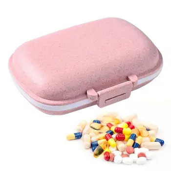 Tablettát Az Esetben A Gyógyszer Szervező A Rekeszek, Hordozható, Zsebben Tabletta Adagoló Kompakt Gyógyszert Konténerek Kiegészítők